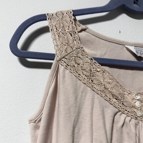 Vintage Keren Hart Beige Lace Tank Top Women’s Size Small Boho Y2K Coquette - Picture 3 of 11